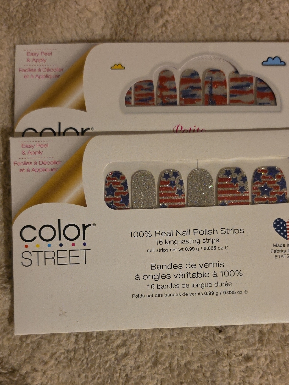 Color Street Red, White, Blue & Silver Star-Spangled Nail Strips